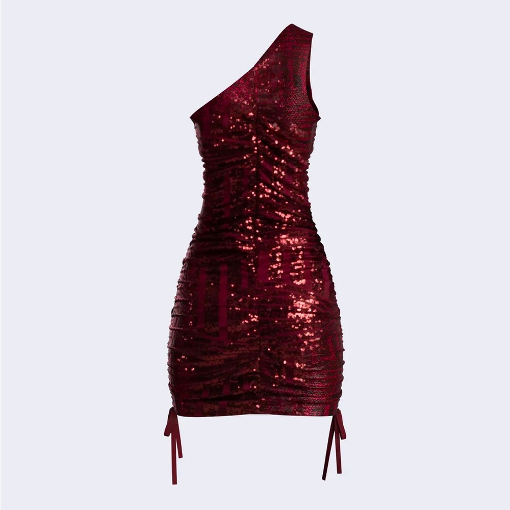 One shoulder ruched mini dress - Picture 3 of 8